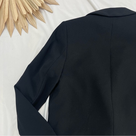 Zara Oversized Flowy Black Double Breasted Boyfriend Button Blazer Jacket Small - Picture 6 of 6